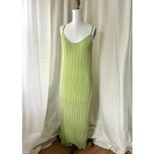 Green Pleated Lettuce Dress